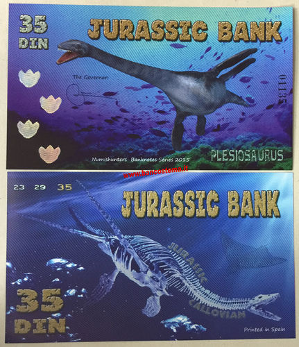 Jurassic Bank 35 Din 2015 polymer unc serie VI