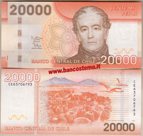 Chile 20.000 Pesos 2016 unc