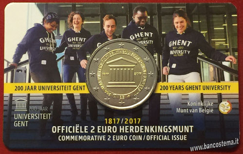 Belgio 2 euro 2017 comm. - coincard vers.olandese università Gent