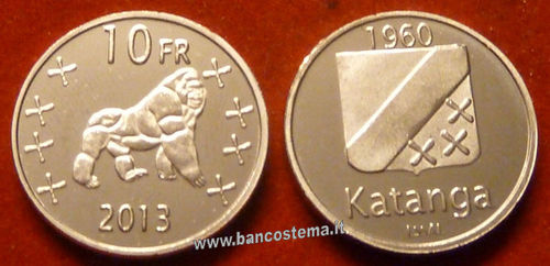 Katanga 10 Francs 2013 unc