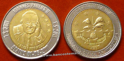 Micronesia 1 Dollar 2011 con stelle unc