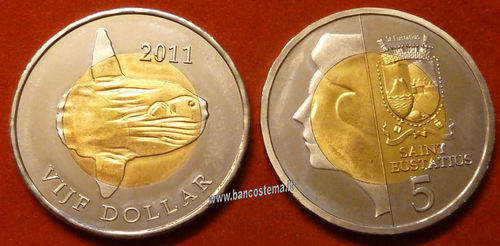 Saint Eustatius 5 Dollars 2011 unc