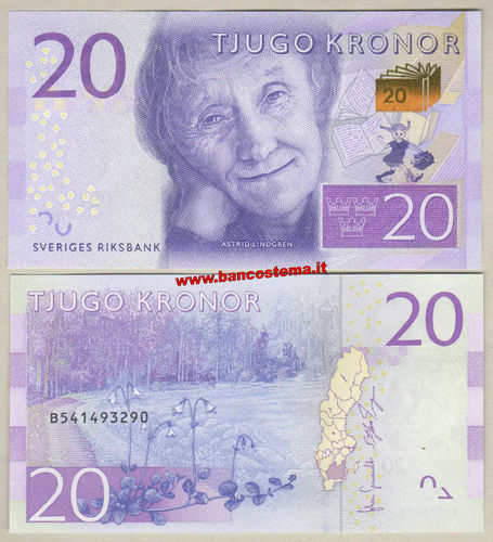 Sweden P69 20 Kroner nd 2015 unc