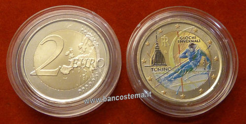 Italia 2 euro 2006 commemorativo "XX Giochi olimpici invernali Torino" COLOR unc