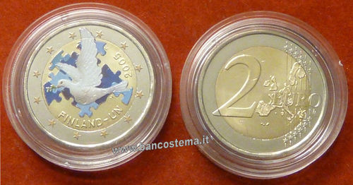 Finlandia 2 euro 2005 commemorativo "Onu" COLOR unc