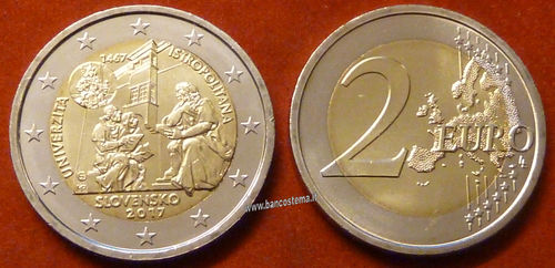 Slovacchia 2 euro commemorativo 2017 550º anniversario dell’Università Istropolitana FDC