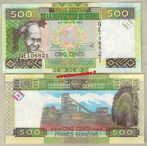 Guinea P47 500 Francs 2015 unc