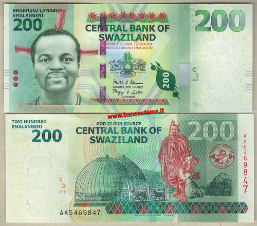 Swaziland P40b 200 Emalangeni 07.01.2014 (2015) unc