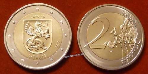 Lettonia 2 euro commemorativo "Latgale" 2017 fdc