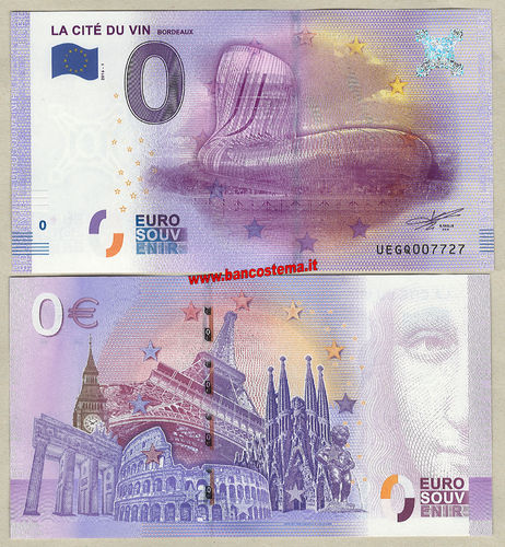 Euro 0 turistique LA CITÉ DU VIN - BORDEAUX (France) 2016-1 unc