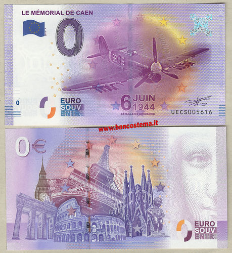 Euro 0 turistique LE MÉMORIAL DE CAEN (France) 2016-1 unc