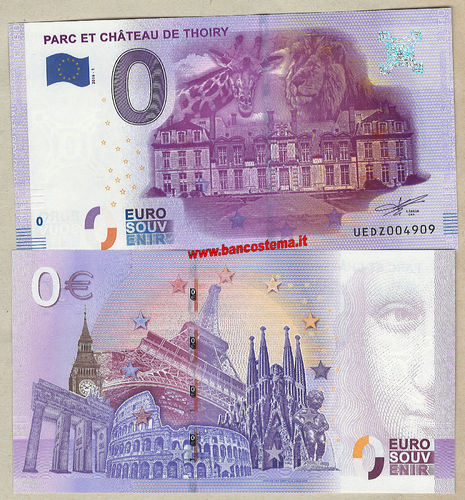 Euro 0 turistique PARC ET CHÂTEAU DE THOIRY (France) 2016-1 unc
