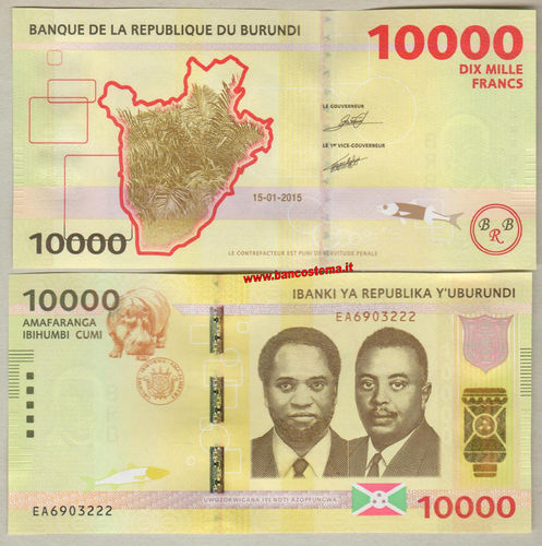 Burundi P54 10.000 Francs 15.01.2015 unc