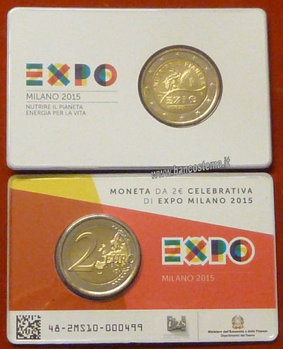 Italia 2 euro commemorativo 2015 - Expo fdc coin card