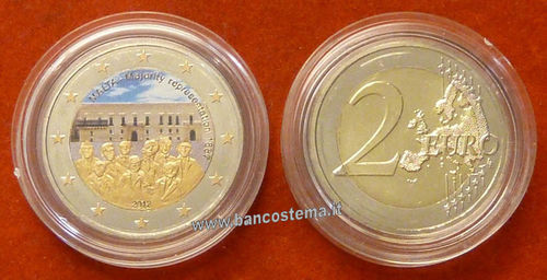 Malta 2 euro commemorativo 2012 "Maggioranza rappresentativa del 1887" color FDC II versione