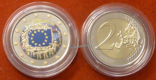 Slovacchia 2 euro commemorativo "30º anniversario della Bandiera Europea" 2015 FDC COLOR