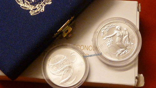 Italia 5 e 10 euro argento commemorative "Persone in Europa" 2003 fdc