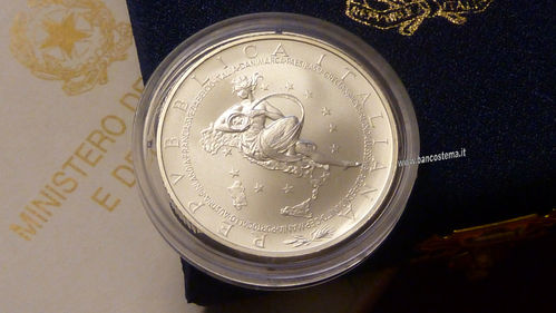 Italia 10 euro argento commemorativa "Presidenza Europea" 2003 fdc