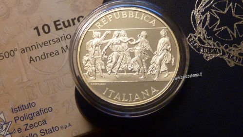 Italia 10 euro argento commemorativa "500° anniversario della morte di Andrea Mantegna" 2006 FS