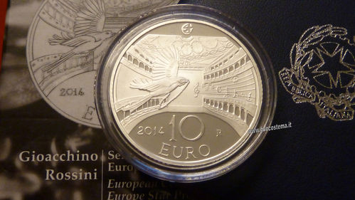 Italia 10 euro argento commemorativa "Gioacchino Rossini" 2014  Proof