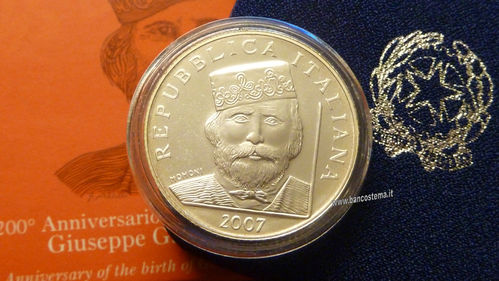 Italia 5 euro argento commemorativa "Giuseppe Garibaldi" 2007