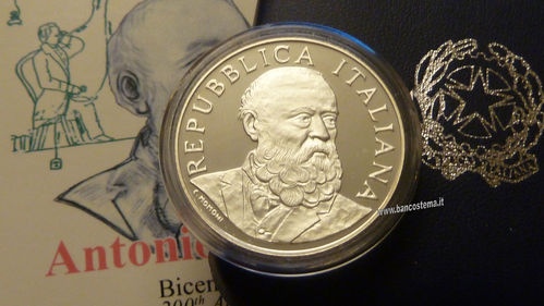 Italia 5 euro argento commemorativa "Antonio Meucci" 2008