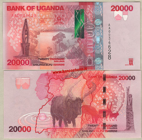 Uganda P53a 20.000 Shillings 2010 serie AA unc