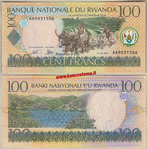 Rwanda P29a 100 Francs 01.05.2003 unc