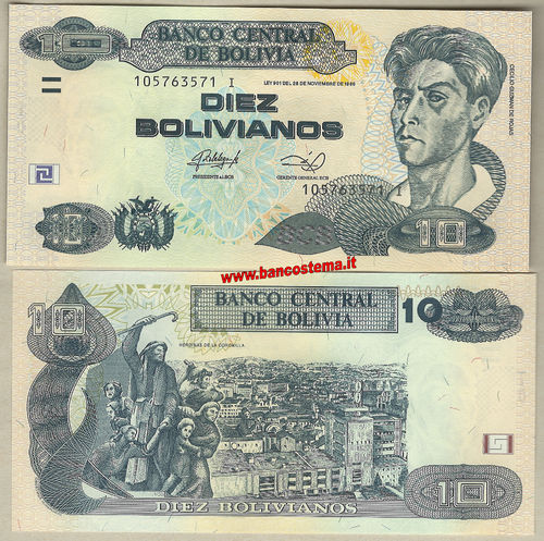 Bolivia 10 Bolivianos "i" (2016) unc