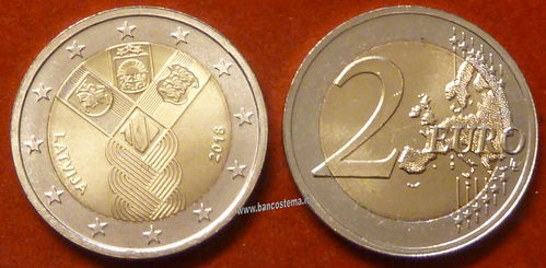 Lettonia 2 euro commemorativo stati baltici 2018 fdc