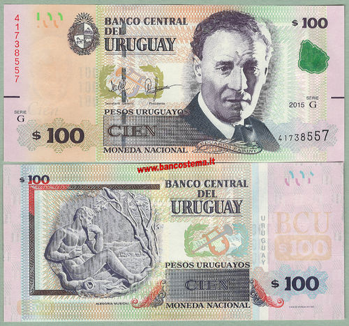 Uruguay P95 100 Pesos Uruguayanos 2015 (2017) unc
