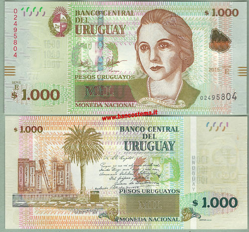 Uruguay P98 1.000 Pesos Uruguayanos 2015 (2018) unc