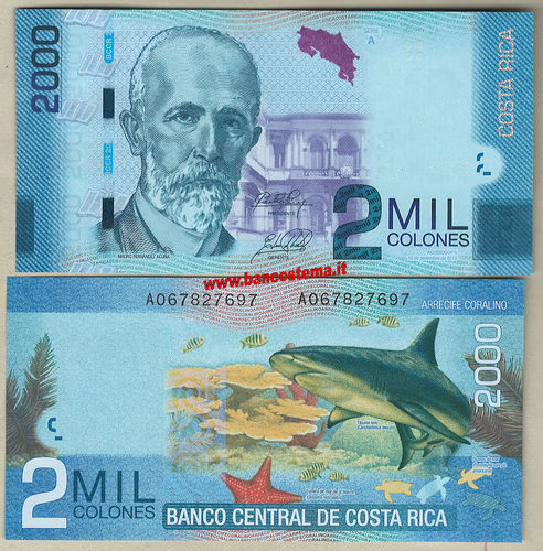 Costa Rica P275c 2.000 Pesos 16.09.2015 unc