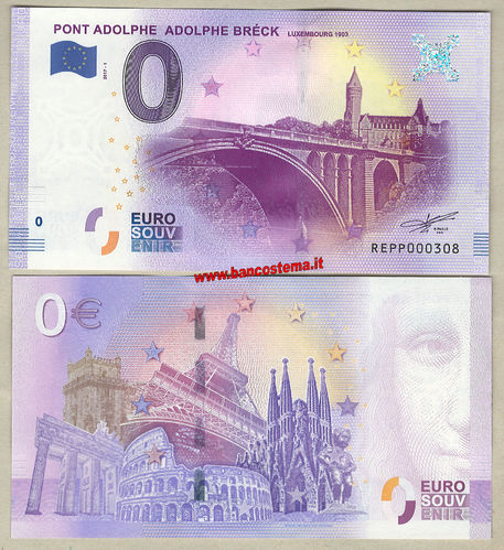 Euro 0 touristiqué PONT ADOLPHE ADOLPHE BRÉCK LUXEMBOURG 1903 (Luxemburg)  2017-1 unc