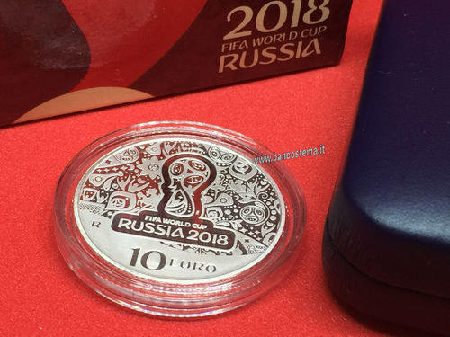 Italia 10 euro argento commemorativa "Fifa World Cup Russia" 2018 Proof
