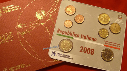 Italia serie zecca 2008 8 valori fdc