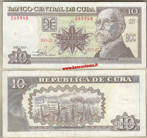 Cuba P117o 10 Pesos 2013 vfef