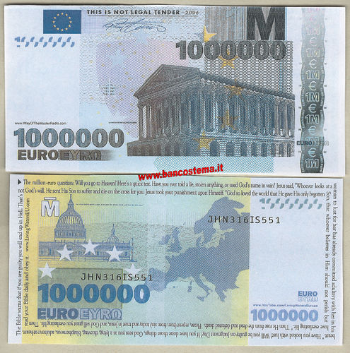 EURO 1.000.000 EURO 2006 RIPRODUZIONE UNC