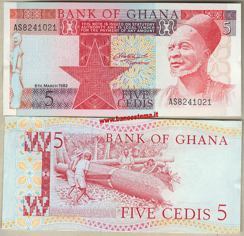Ghana P19c 5 Cedis 06.03.1982 unc-