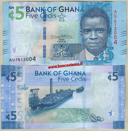 Ghana 5 Cedis 04.08.2017 unc