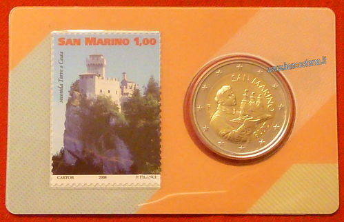 San Marino 2 Euro 2018 FDC in coincard nr.2 + francobollo