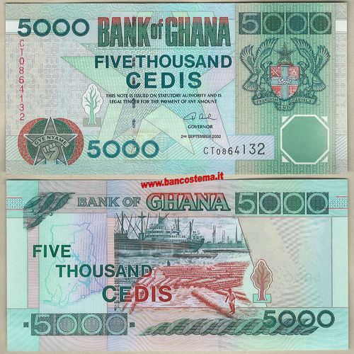 Ghana P34h 5.000 Cedis 02.09.2002 unc