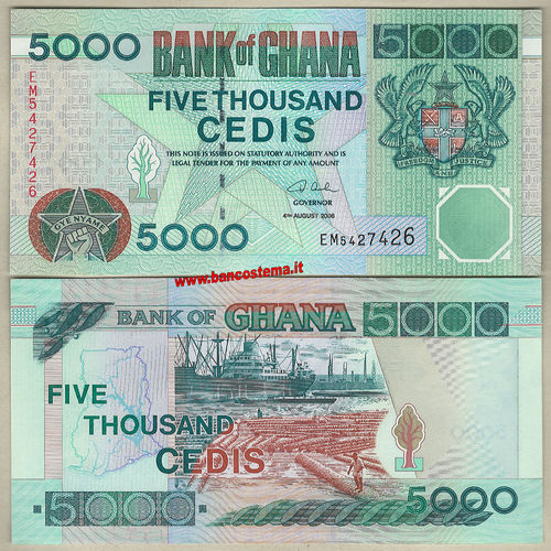 Ghana P34j 5.000 Cedis 04.08.2006 unc