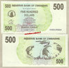 Zimbabwe P43 500 Dollars 01.08.2006 unc