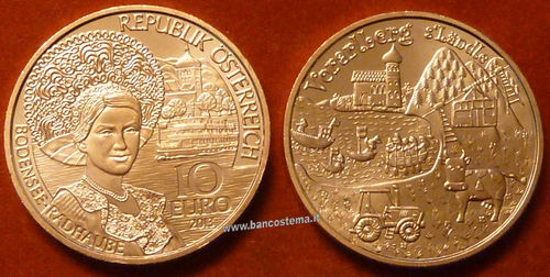 Austria 10 euro commemorativo 2013 "Vorarlberg" fdc