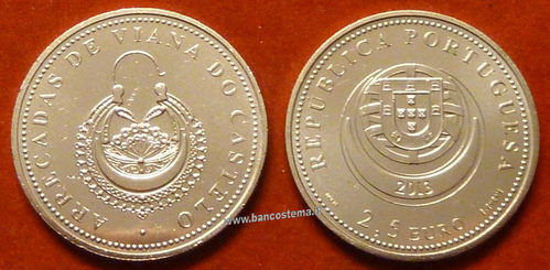 Portogallo 2,5 euro commemorativo "Orecchini di Viana do Castelo" 2013 fdc