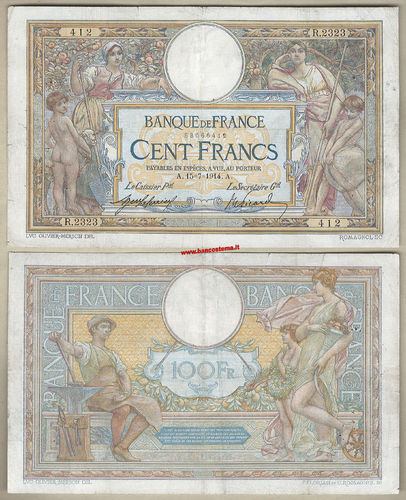 France P71a 100 Francs 15.7.1914 F