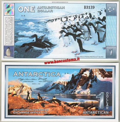 Antartica 1 dollar 1 marzo 1996 unc 1° emissione
