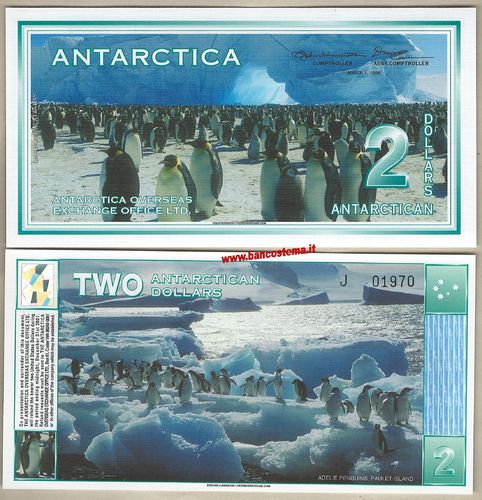 Antartica 2 dollars 1 marzo 1996 unc 1° emissione
