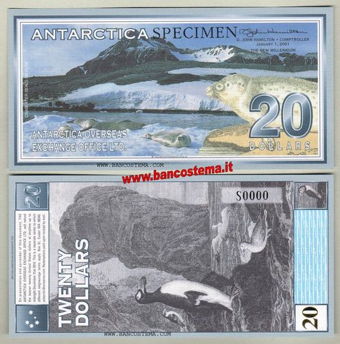 Antartica 20 dollars 1.01.2001 specimen unc